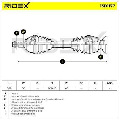 Drive Shaft RIDEX 13D1177 13D1177 - photo 7