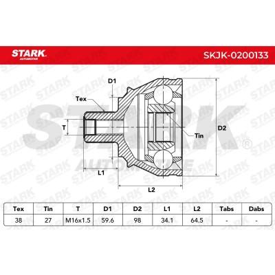 Joint Kit, Drive Shaft Stark SKJK-0200133 SKJK-0200133 - photo 5