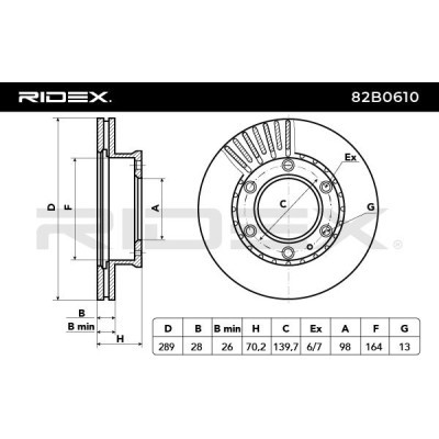 Brake Disc RIDEX 82B0610 82B0610 - photo 3