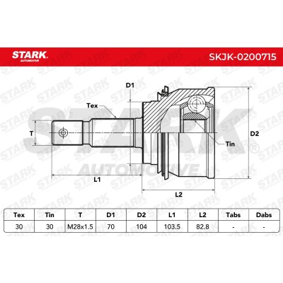 Joint Kit, Drive Shaft Stark SKJK-0200715 SKJK-0200715 - photo 5