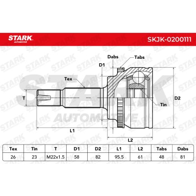Joint Kit, Drive Shaft Stark SKJK-0200111 SKJK-0200111 - photo 4