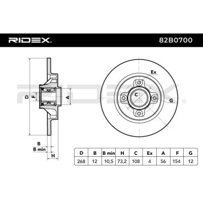 Brake Disc RIDEX 82B0700 82B0700 - photo 4