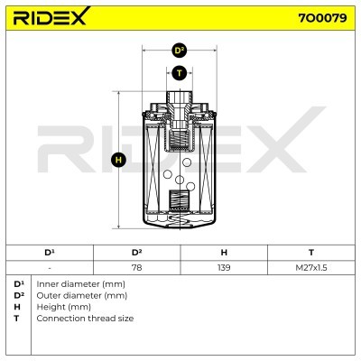 Oil Filter RIDEX 7O0079 7O0079 - photo 5