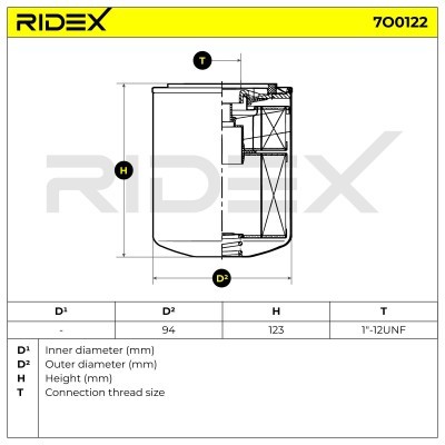 Oil Filter RIDEX 7O0122 7O0122 - photo 5