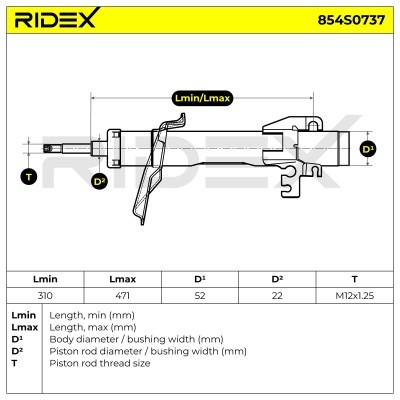 Shock Absorber RIDEX 854S0737 854S0737 - photo 8