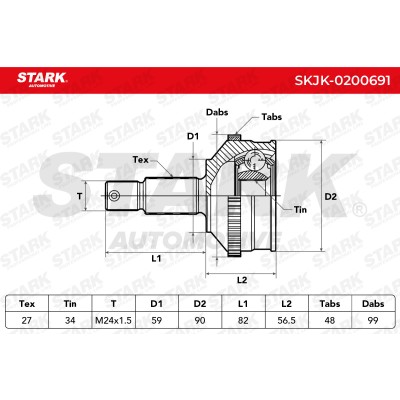 Joint Kit, Drive Shaft Stark SKJK-0200691 SKJK-0200691 - photo 4