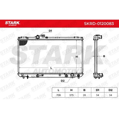Radiator, Engine Cooling Stark SKRD-0120083 SKRD-0120083 - photo 3