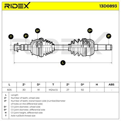 Drive Shaft RIDEX 13D0893 13D0893 - photo 7
