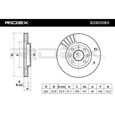 Brake Disc RIDEX 82B0080 82B0080 - photo 3