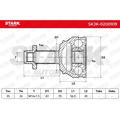Joint Kit, Drive Shaft Stark SKJK-0200109 SKJK-0200109 - photo 6