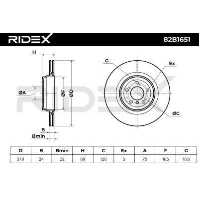 Brake Disc RIDEX 82B1651 82B1651 - photo 7