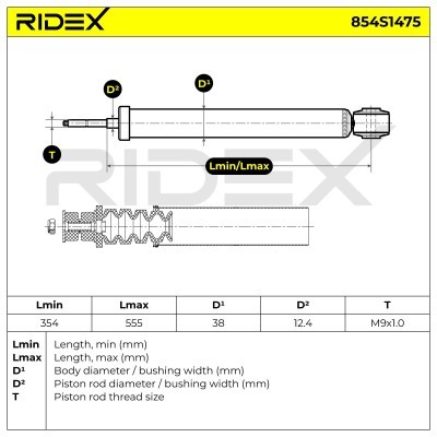 Shock Absorber RIDEX 854S1475 854S1475 - photo 7