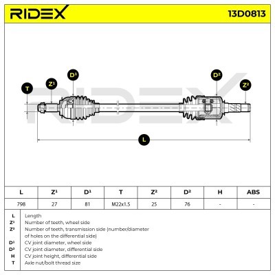 Drive Shaft RIDEX 13D0813 13D0813 - photo 5