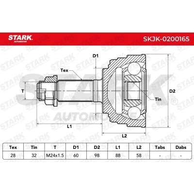 Joint Kit, Drive Shaft Stark SKJK-0200165 SKJK-0200165 - photo 4