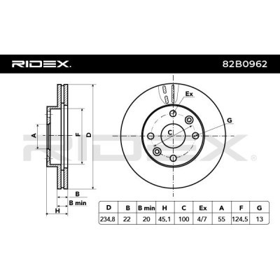 Brake Disc RIDEX 82B0962 82B0962 - photo 3