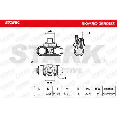 Wheel Brake Cylinder Stark SKWBC-0680153 SKWBC-0680153 - photo 5