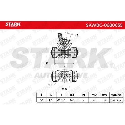Wheel Brake Cylinder Stark SKWBC-0680055 SKWBC-0680055 - photo 8
