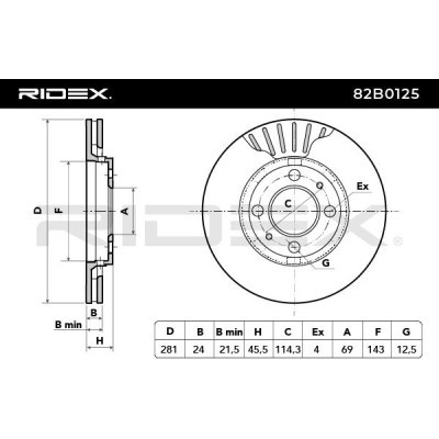 Brake Disc RIDEX 82B0125 82B0125 - photo 3