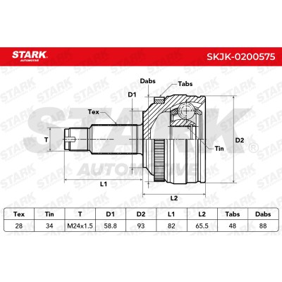 Joint Kit, Drive Shaft Stark SKJK-0200575 SKJK-0200575 - photo 6