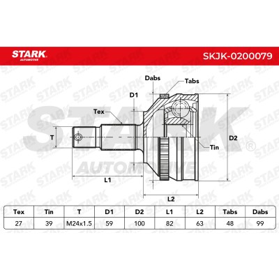 Joint Kit, Drive Shaft Stark SKJK-0200079 SKJK-0200079 - photo 5