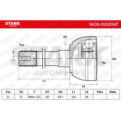 Joint Kit, Drive Shaft Stark SKJK-0200147 SKJK-0200147 - photo 5