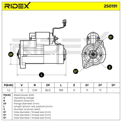 Starter RIDEX 2S0191 2S0191 - photo 6