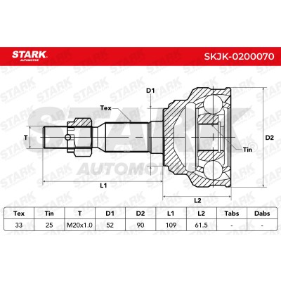 Joint Kit, Drive Shaft Stark SKJK-0200070 SKJK-0200070 - photo 7