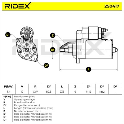 Starter RIDEX 2S0417 2S0417 - photo 6