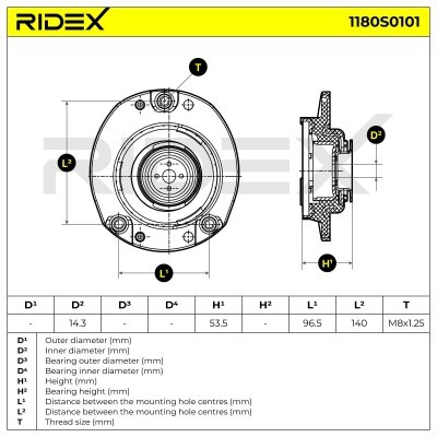 Strut Support Bearing Front RIDEX 1180S0101 1180S0101 - photo 6