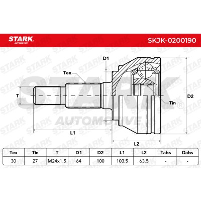 Joint Kit, Drive Shaft Stark SKJK-0200190 SKJK-0200190 - photo 5