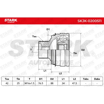 Joint Kit, Drive Shaft Stark SKJK-0200511 SKJK-0200511 - photo 6