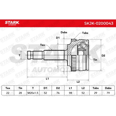 Joint Kit, Drive Shaft Stark SKJK-0200043 SKJK-0200043 - photo 5