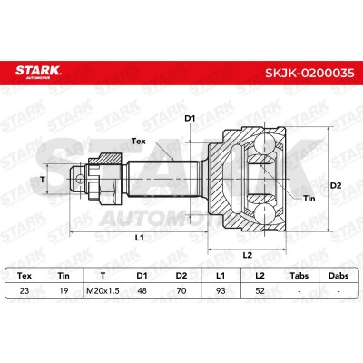 Joint Kit, Drive Shaft Stark SKJK-0200035 SKJK-0200035 - photo 2