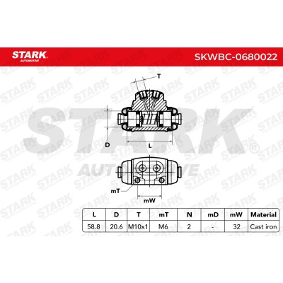 Wheel Brake Cylinder Stark SKWBC-0680022 SKWBC-0680022 - photo 8