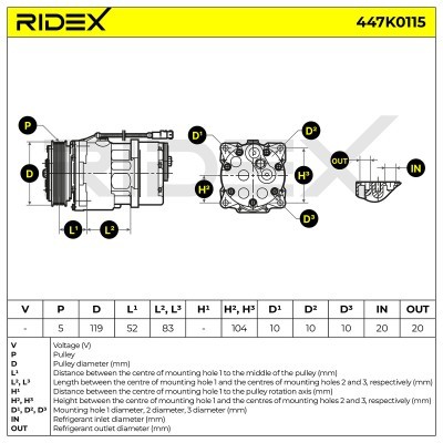 Compressor, Air Conditioning 447K0115 - photo 8