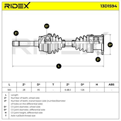 Drive Shaft RIDEX 13D1594 13D1594 - photo 7