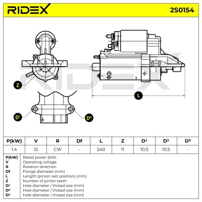 Starter RIDEX 2S0154 2S0154 - photo 6