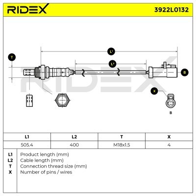 Lambda (Oxygen) Sensor RIDEX 3922L0132 3922L0132 - photo 6