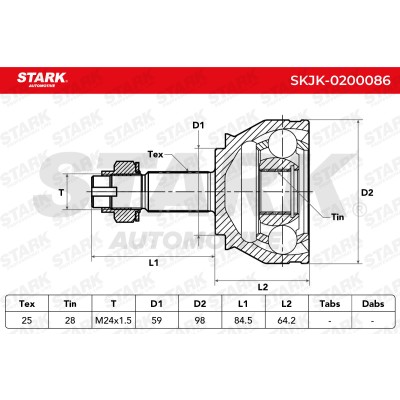 Joint Kit, Drive Shaft Stark SKJK-0200086 SKJK-0200086 - photo 5