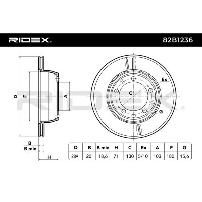 Brake Disc RIDEX 82B1236 82B1236 - photo 5