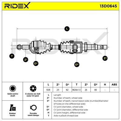 Drive Shaft RIDEX 13D0645 13D0645 - photo 7