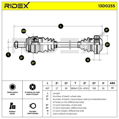 Drive Shaft RIDEX 13D0255 13D0255 - photo 5
