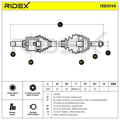 Drive Shaft RIDEX 13D0145 13D0145 - photo 5
