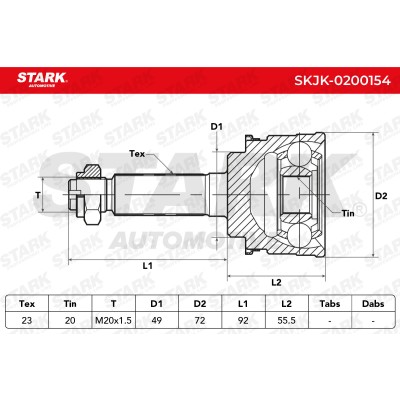 Joint Kit, Drive Shaft Stark SKJK-0200154 SKJK-0200154 - photo 5