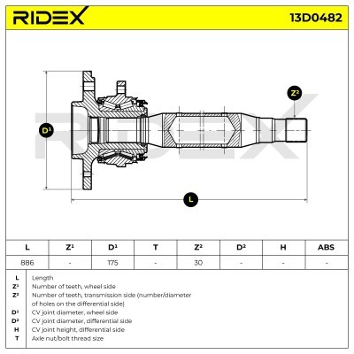 Drive Shaft RIDEX 13D0482 13D0482 - photo 7