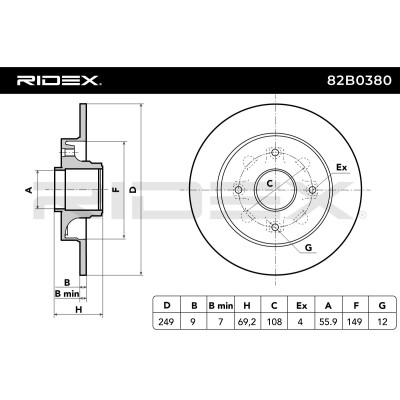 Brake Disc RIDEX 82B0380 82B0380 - photo 5