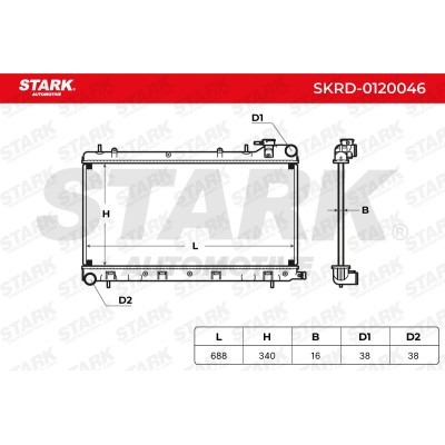 Radiator, Engine Cooling Stark SKRD-0120046 SKRD-0120046 - photo 3