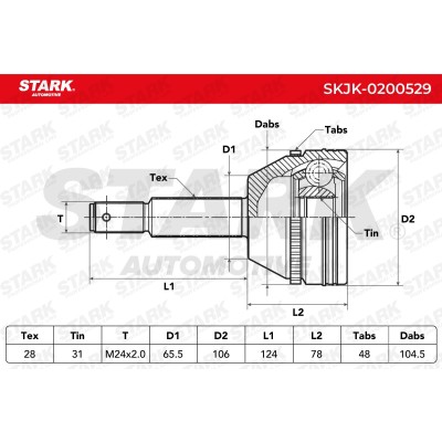 Joint Kit, Drive Shaft Stark SKJK-0200529 SKJK-0200529 - photo 5
