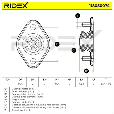Strut Support Bearing Front RIDEX 1180S0074 1180S0074 - photo 3