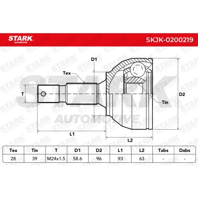 Joint Kit, Drive Shaft Stark SKJK-0200219 SKJK-0200219 - photo 5